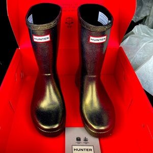 Hunter Boots - Little Kids Nebula Gold Rain Boots - Size 13 - NEW IN BOX